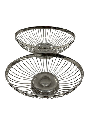 Pair of Stainless Steel Wire Baskets by Miss Daisy's Consignment & Auction House