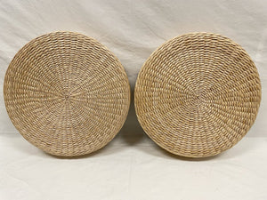 Pair of Woven Rush 15" Dia. Japanese Sitting Cushions