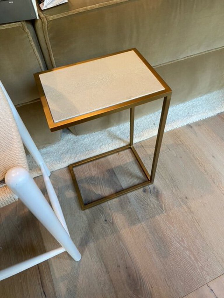 Restoration Hardware Graydon Shagreen Side Table 14x10x22