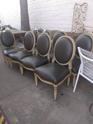 French Leather Dining Chairs (set of 8)