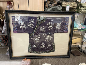 19th Century Framed Chinese Silk Embroidered Ceremonial Jacket