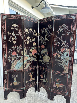 Chinese Folding Wooden Double Sided Screen