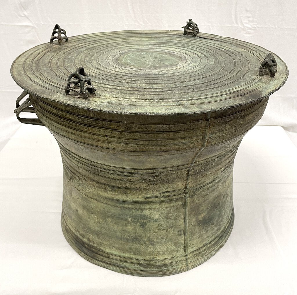 Bronze Rain Drum , Karen People, Myanmar & Thailand 21x16" H