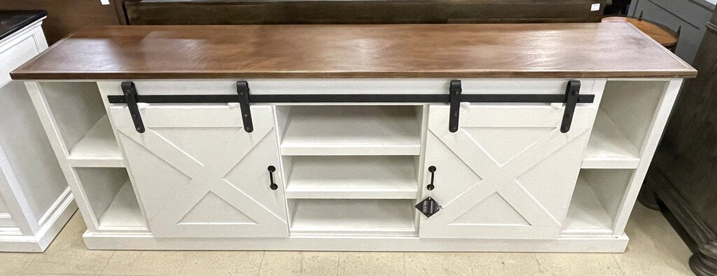 85" Alder Sliding Barn Door Console