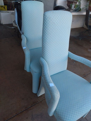 Upholstered High Back Chairs (pair)