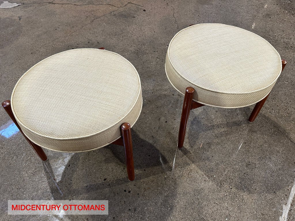 Danish Mid Century Round Stools (pair)