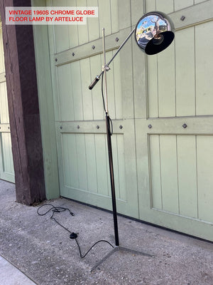 Arteluce 1960's Chrome Global Floor Lamp