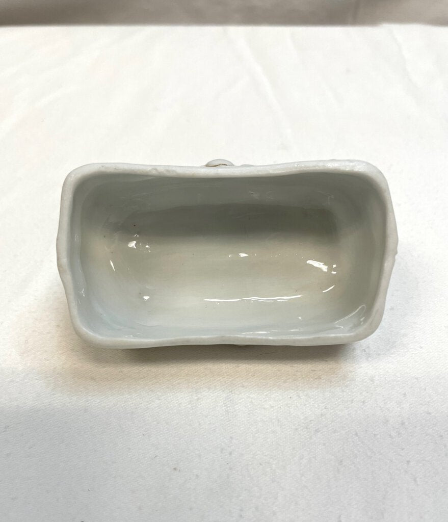 Vintage Victorian Fairing Trinket Box - Hunter with His Dog