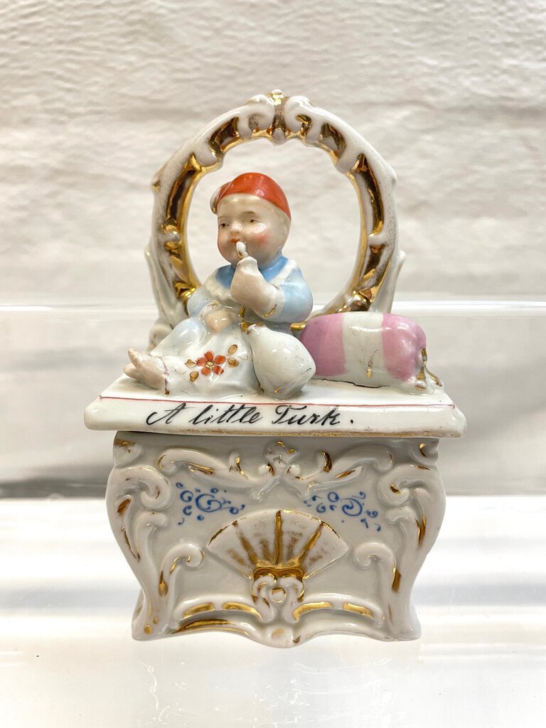 Vintage Victorian Fairing Trinket Box - "A Little Turk"