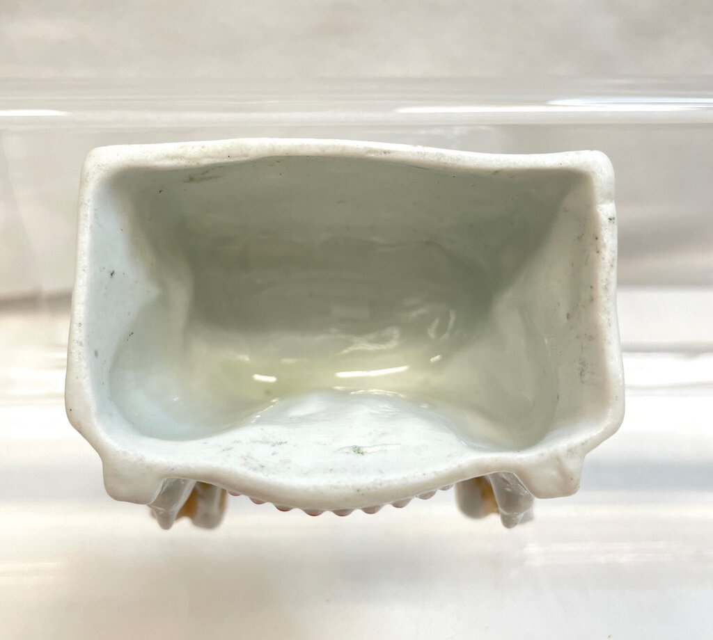 Vintage Victorian Fairing Trinket Box - Child looking in Mirror