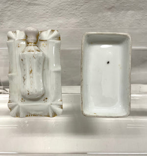 Vintage Victorian Fairing Trinket box - Liquor Bottle on Cushion