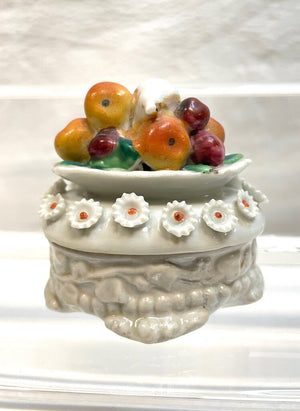 Vintage Victorian Fairing Trinket Box -Bowl of Fruit