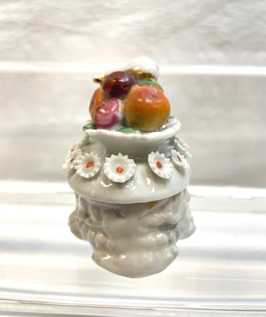 Vintage Victorian Fairing Trinket Box -Bowl of Fruit