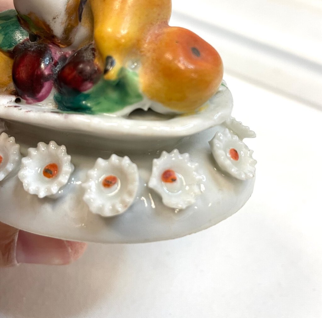 Vintage Victorian Fairing Trinket Box -Bowl of Fruit