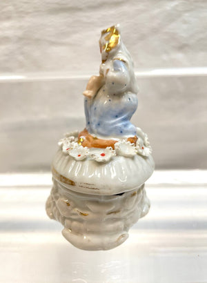 Vintage Victorian Fairing Trinket Box - Madonna and Child