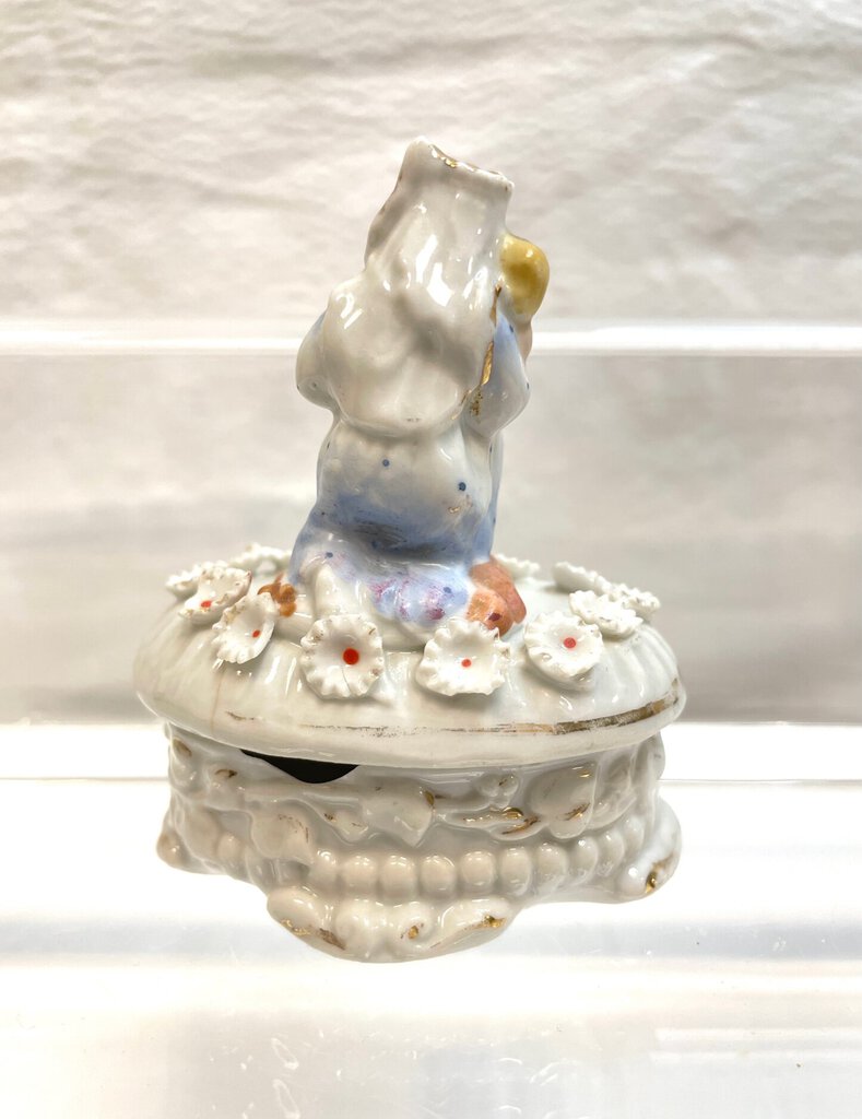 Vintage Victorian Fairing Trinket Box - Madonna and Child