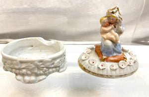 Vintage Victorian Fairing Trinket Box - Madonna and Child