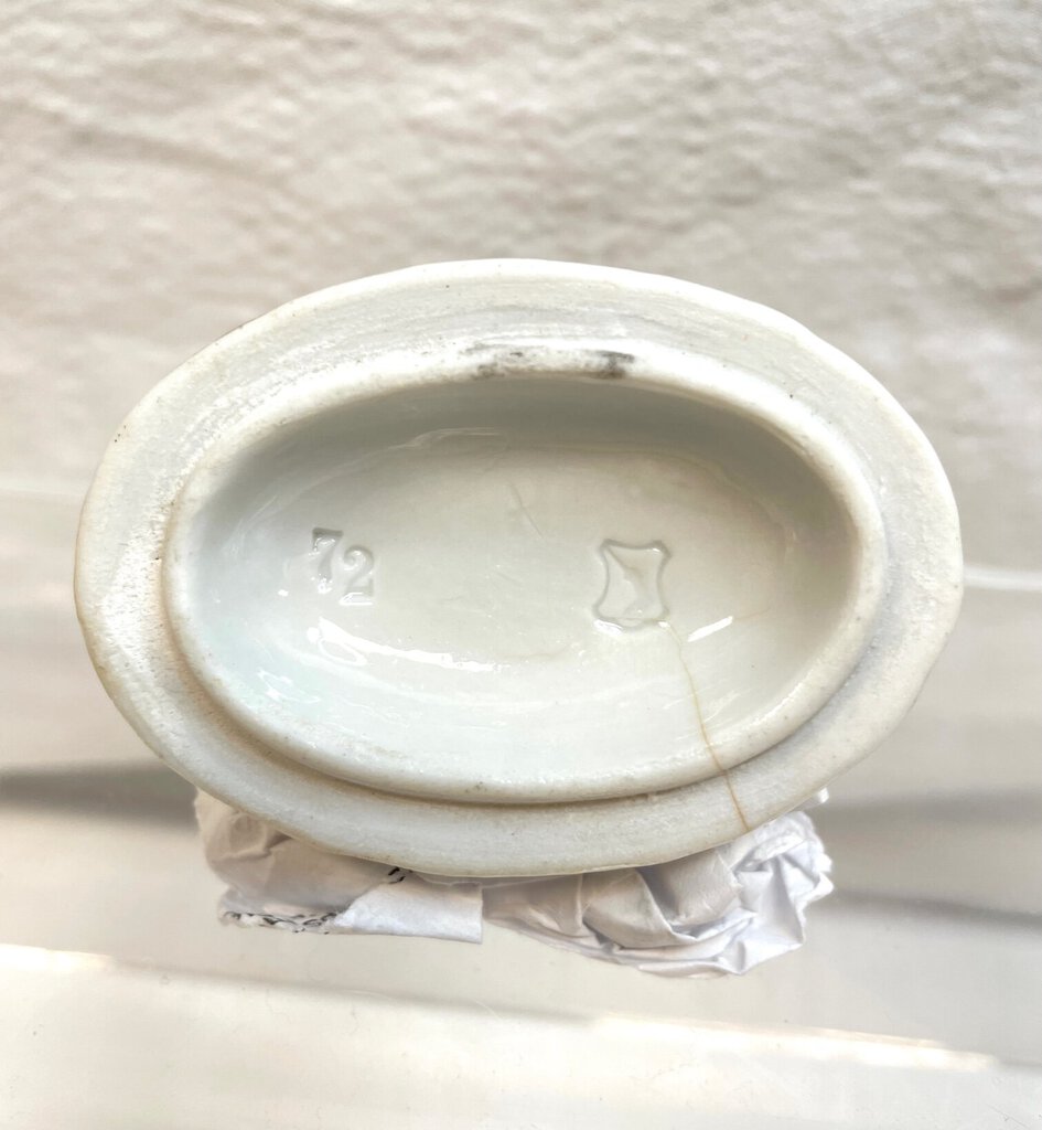 Vintage Victorian Fairing Trinket Box - Madonna and Child
