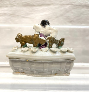Vintage Victorian Fairing Trinket Box - Preying Angel