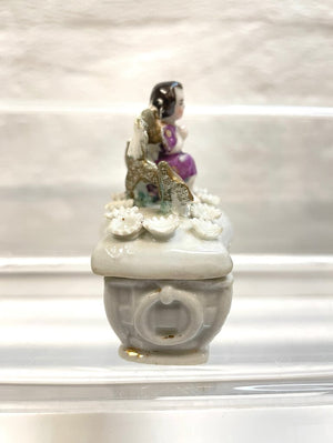 Vintage Victorian Fairing Trinket Box - Preying Angel