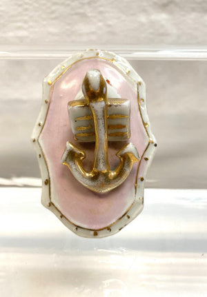 Vintage Victorian Fairing Trinket Box - Anchor