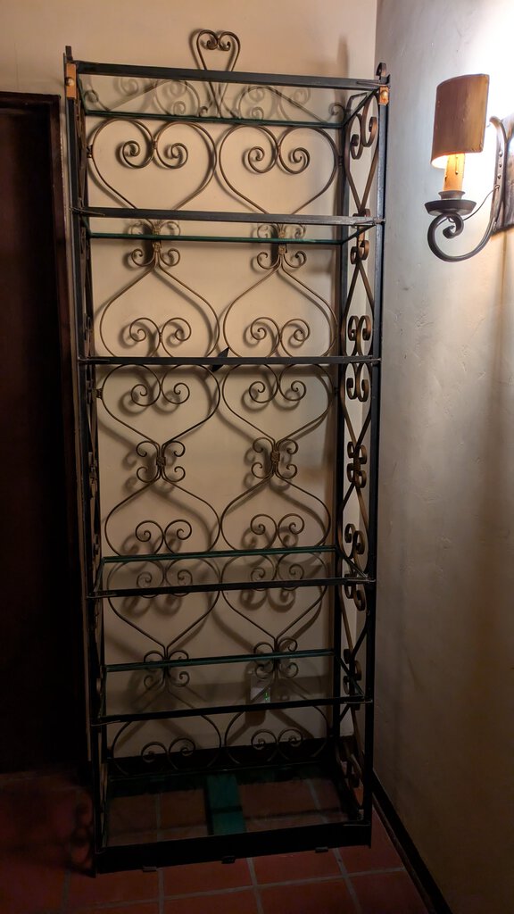 Wrought Iron Glass Shelving Etagere