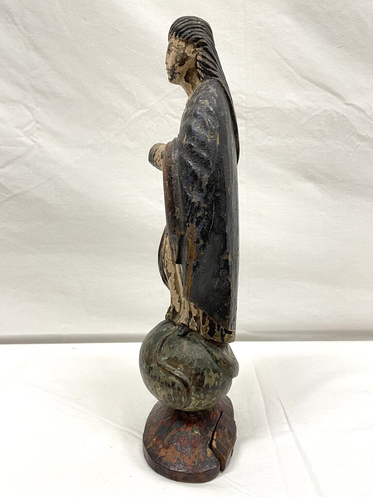 19th C. Mexican Spanish Colonial Carved Madonna Statue