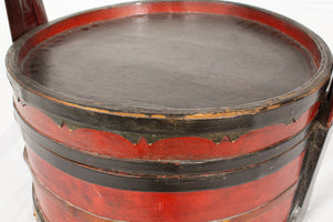 Chinese Lidded Storage Basket - Red & Black Lacquer