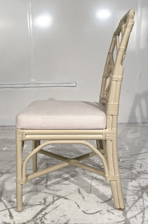 Palecek Pavilion White & Beige Side Chairs -Set of 6