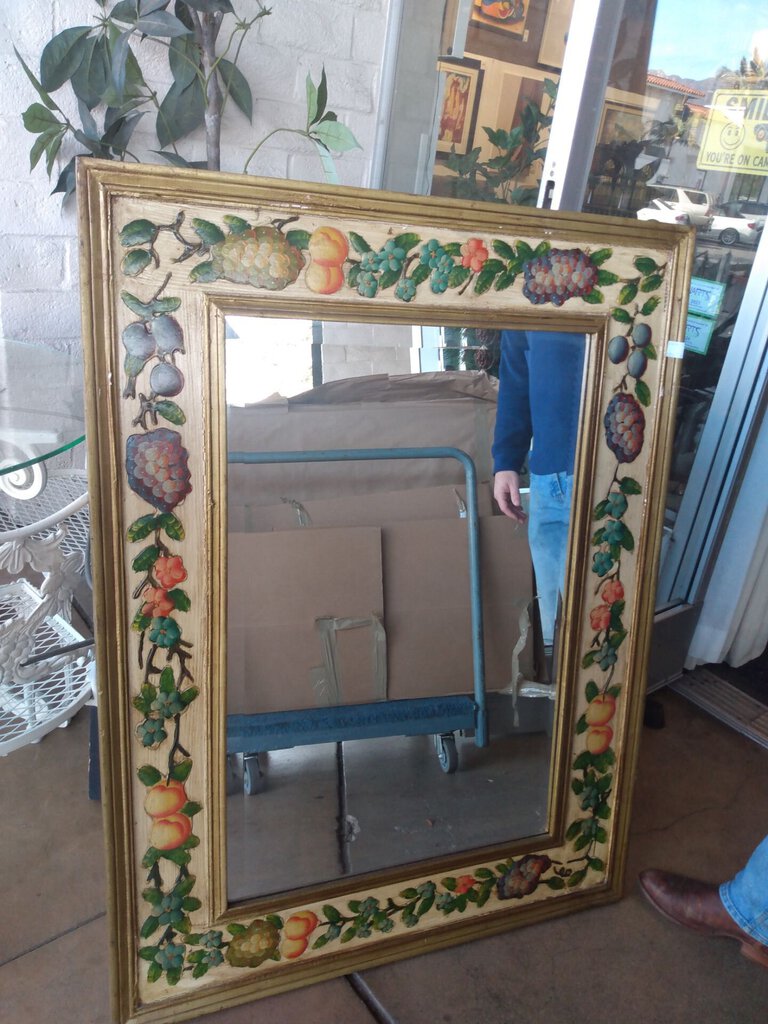 Floral Painted Frame Mirror 37x49