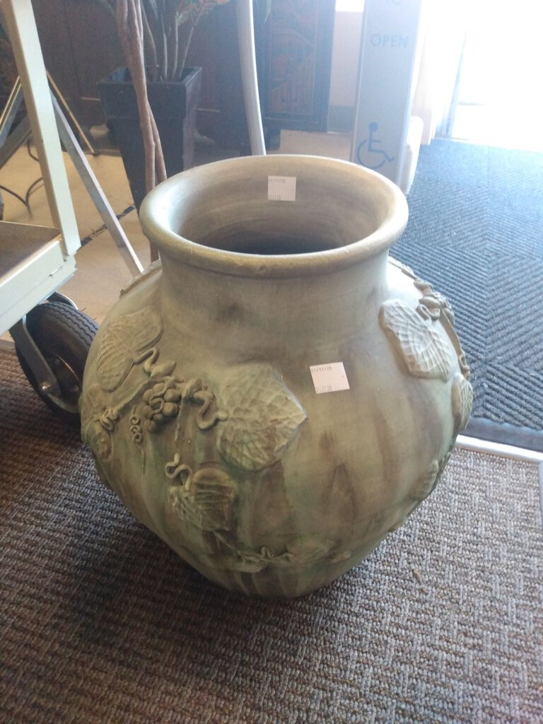 Terracotta Sculpture Garden Vase 19" H