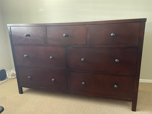 Dark Brown 7 Drawer Dresser 20x60x38