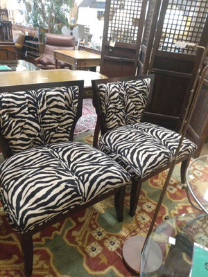 Z Gallerie Zebra Print Accent Chairs (pair)