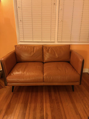 Italian Leather Loveseat 58" W.