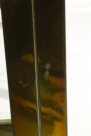 French Art Deco Brass/Glass Side Table 28x22x23