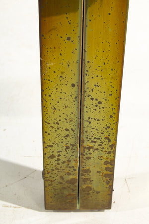 French Art Deco Brass/Glass Side Table 28x22x23