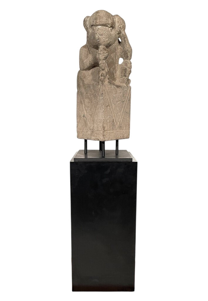 Chinese Qing Dynasty 19th C. Limestone Monkey Sculpture