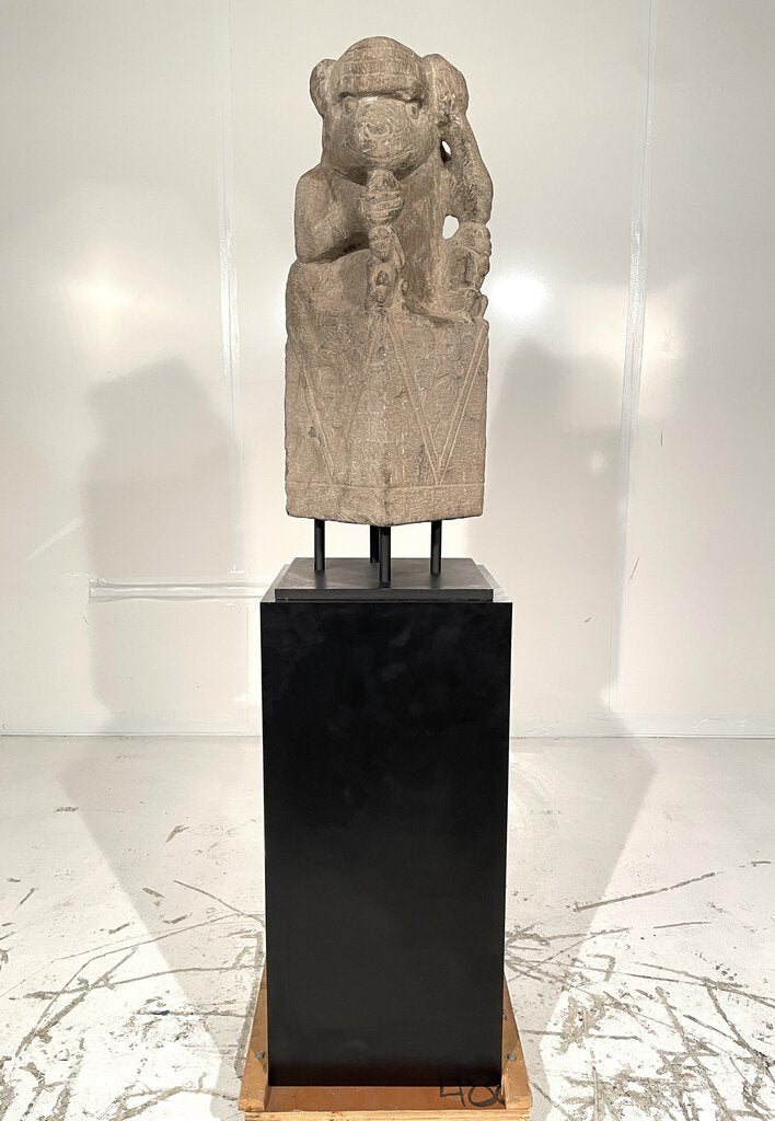 Chinese Qing Dynasty 19th C. limestone monkey sculpture