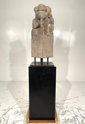 Chinese Qing Dynasty 19th C. limestone monkey sculpture