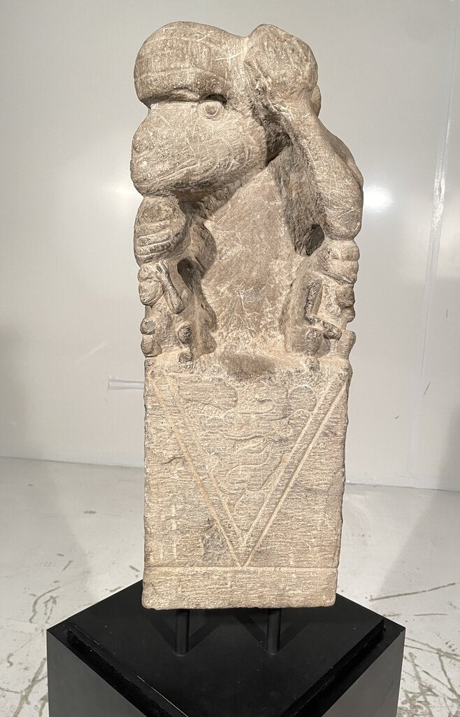 Chinese Qing Dynasty 19th C. limestone monkey sculpture