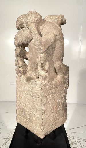 Chinese Qing Dynasty 19th C. Limestone Monkey Sculpture