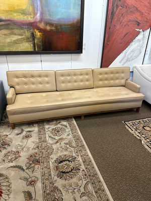 Vintage Naugahyde Tufted Sofa 96" W.