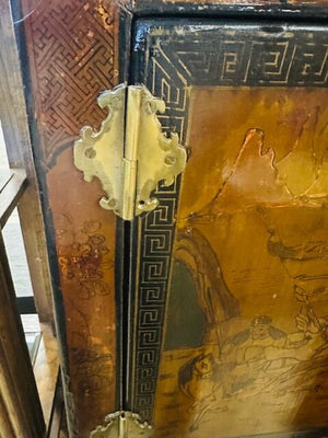 Antique Chinese 2 Piece Wedding Cabinet 30x17x53