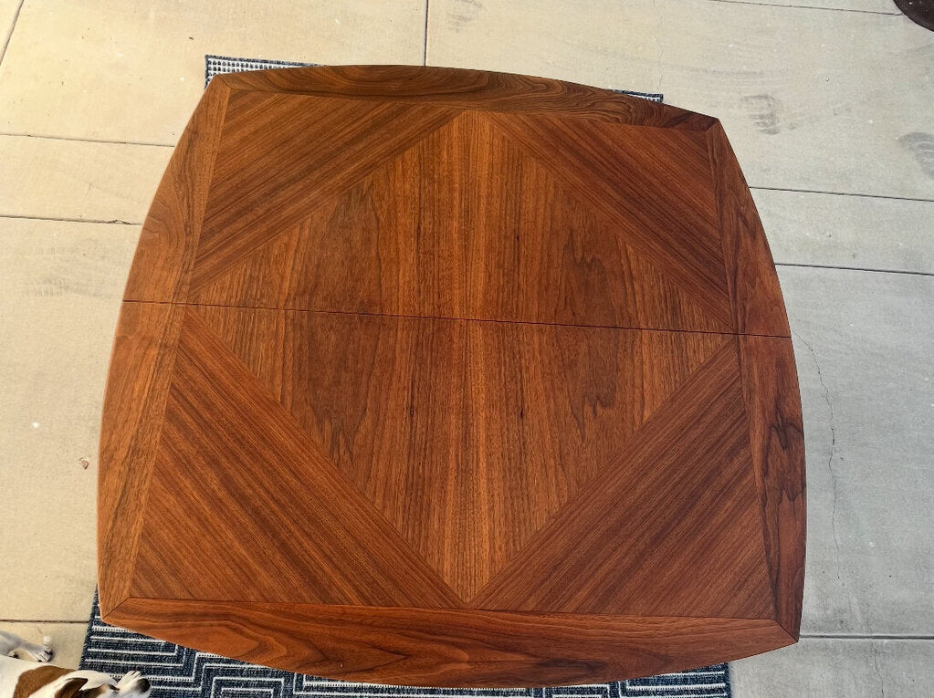 Mid Century Walnut Dining Table With Center Leaf 66x43x27
