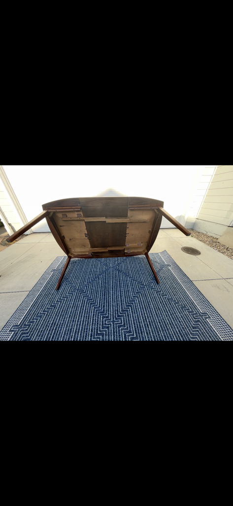 Mid Century Walnut Dining Table With Center Leaf 66x43x27