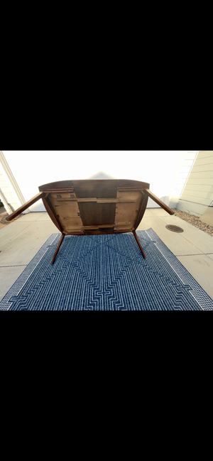 Mid Century Walnut Dining Table With Center Leaf 66x43x27