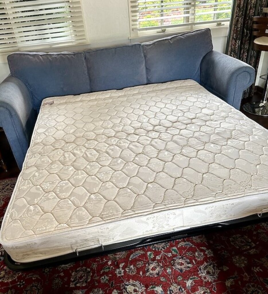 Sleeper Sofa 88" W. With 2 Ottomans + 2 Pillows