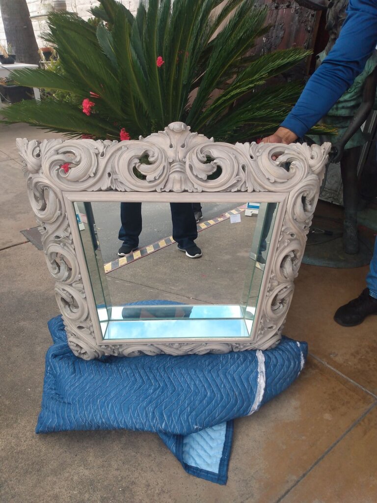 Wood Carved Baroque Mirror 29x29
