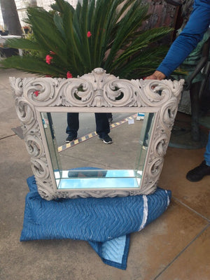 Wood Carved Baroque Mirror 29x29