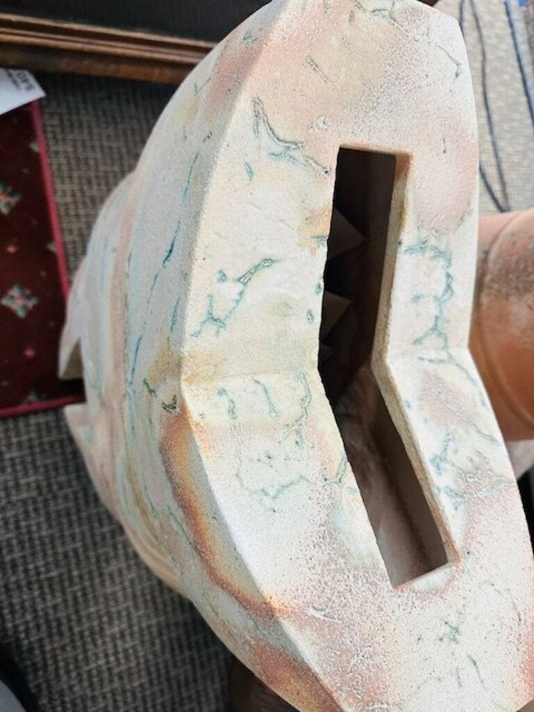 Raku Style Abstract Sculpture / Vase 18x23